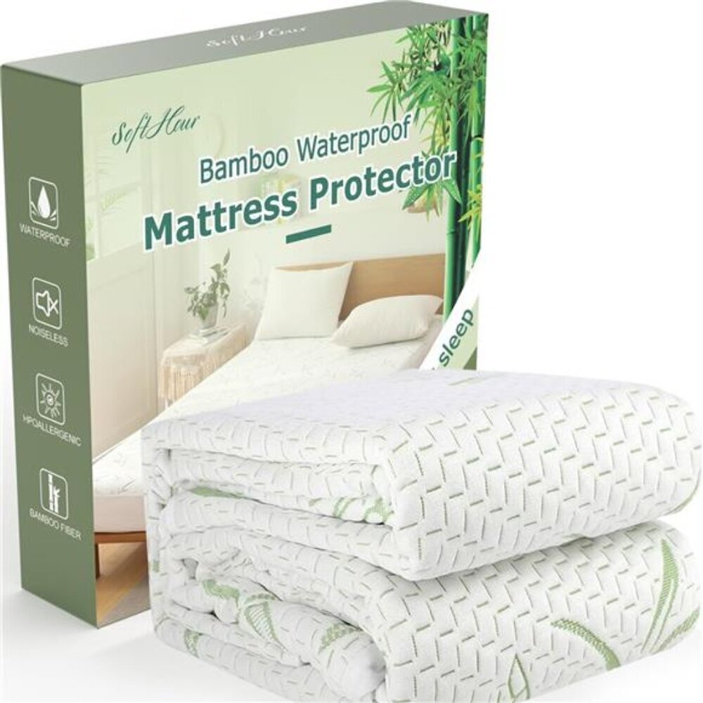 Stylish Queen Bamboo Rayon Mattress Pad - Waterproof Protection